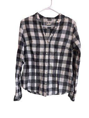 Converse One Star Black & White Plaid Button-Up Shirt M